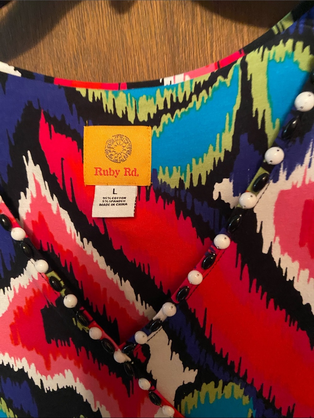 Ruby Rd. Multicolor Ikat-Print Wrap-Style Tunic - Picture 2 of 3